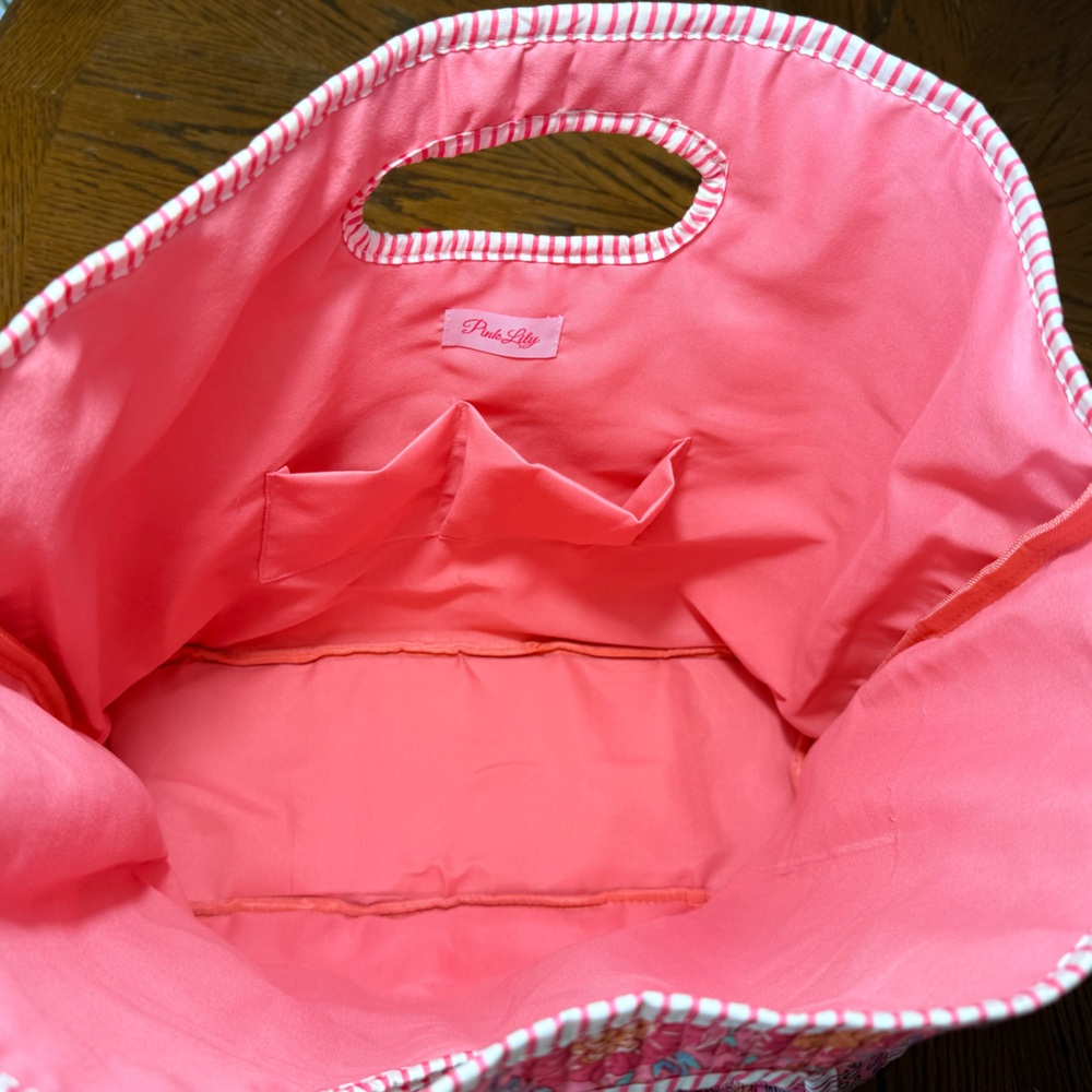 Pink Lily Quilted Tote, Pink, NIB - Picture 5 of 8